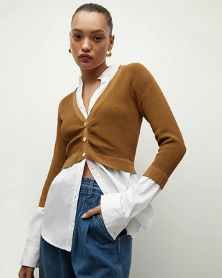 Leonora Layered Button-Down Cardigan Top | Veronica Beard