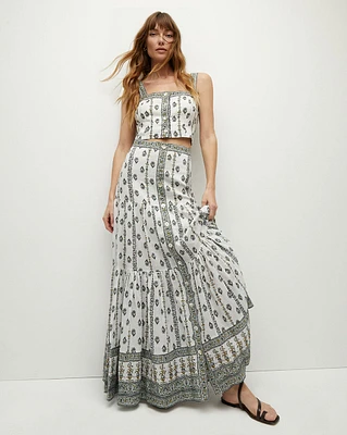 Sundance Button-Front Block-Print Maxi Skirt | Veronica Beard