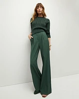 Marbeau Forest Green Sateen Pant | Veronica Beard