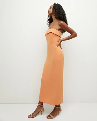 Absol Crepe Strapless Dress in Orange | Veronica Beard