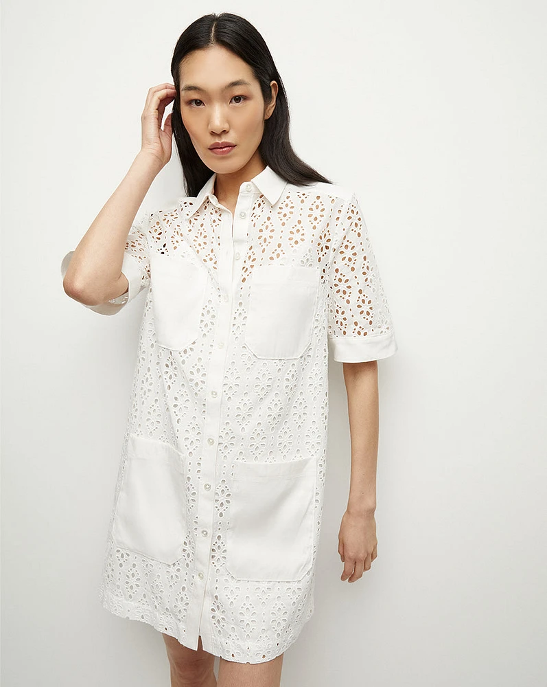 Rafaela Cotton Eyelet Shirtdress in | Veronica Beard