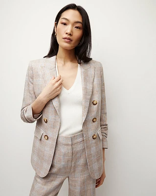 Beacon Linen Dickey Jacket in Khaki Multi | Veronica Beard