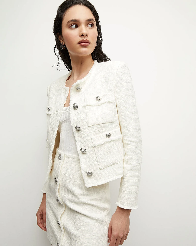 Olbia Tweed Jacket in Off-White | Veronica Beard