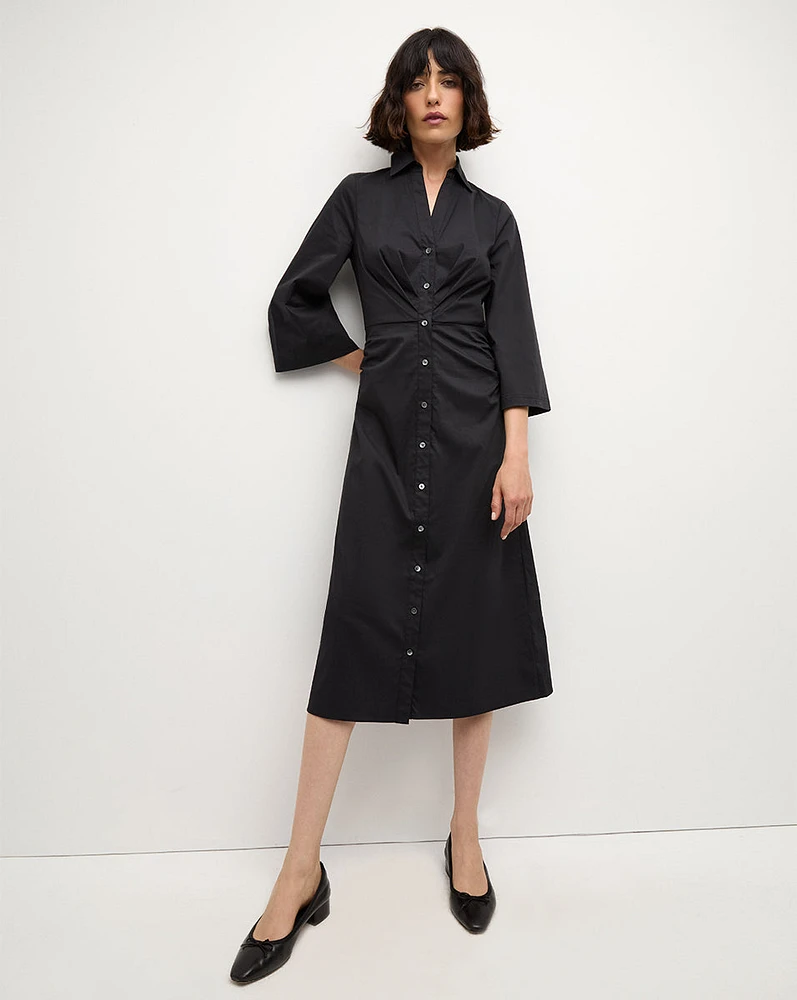 Haydon Poplin Shirtdress in Black | Veronica Beard