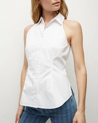 Harper Poplin Top in White | Veronica Beard