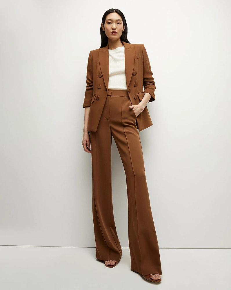 Edia Matte Crepe Pant in Deep Ochre | Veronica Beard