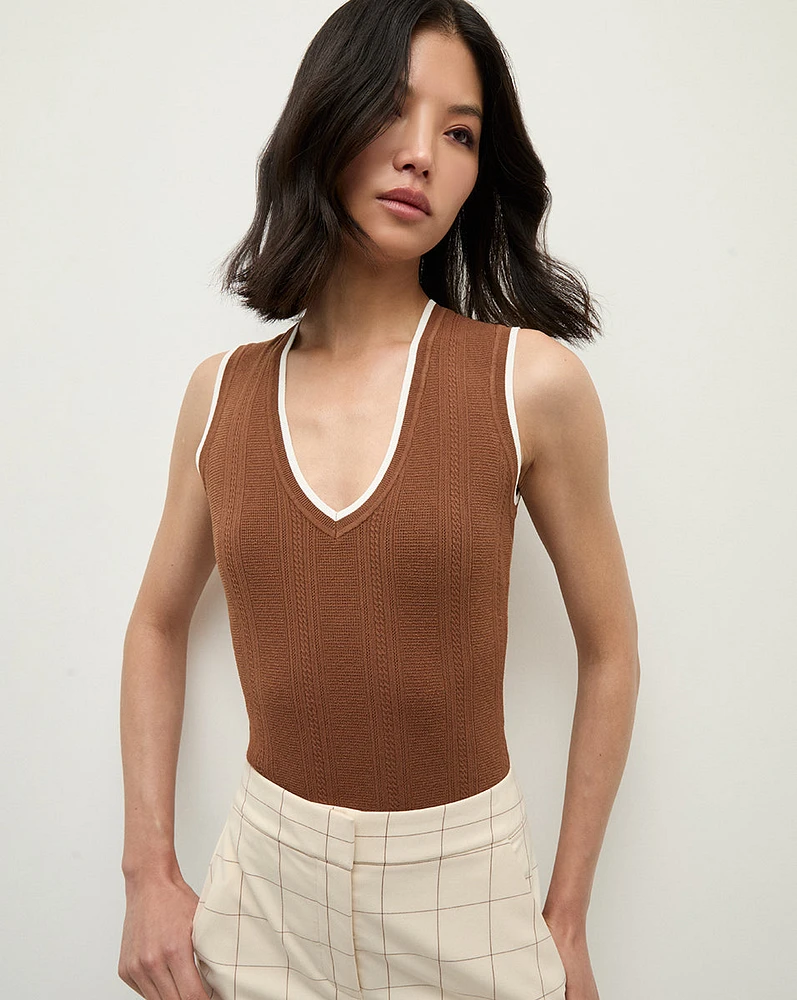 Sid Sleeveless Pullover in Deep Ochre | Veronica Beard