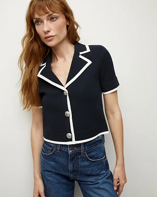 Stovall Knit Jacket in Navy | Veronica Beard