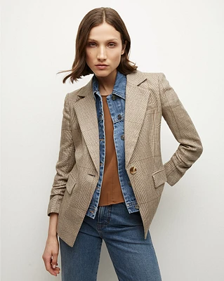 Battista Plaid Dickey Jacket in Ecru/Ochre | Veronica Beard