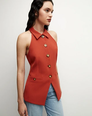 Orlinda Vest in Brick Red | Veronica Beard