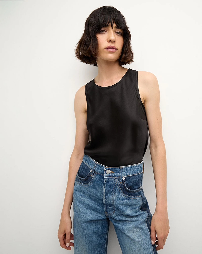 Sabrina Stretch-Silk Tank Top in | Veronica Beard