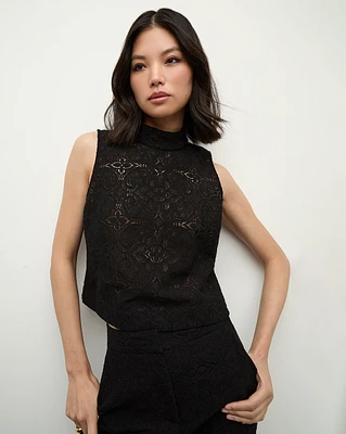 Katmai Lace Top in Black | Veronica Beard