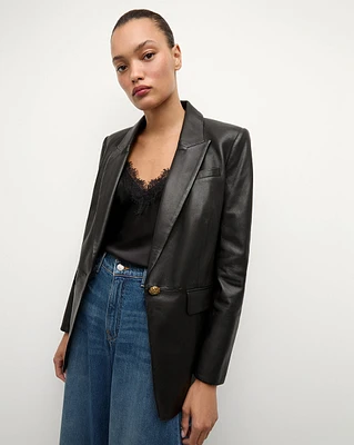 Vega Leather Dickey Jacket in Black | Veronica Beard