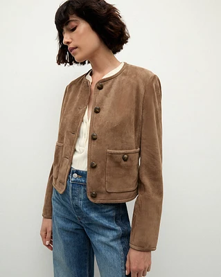 Andrea Suede Jacket in Bark | Veronica Beard