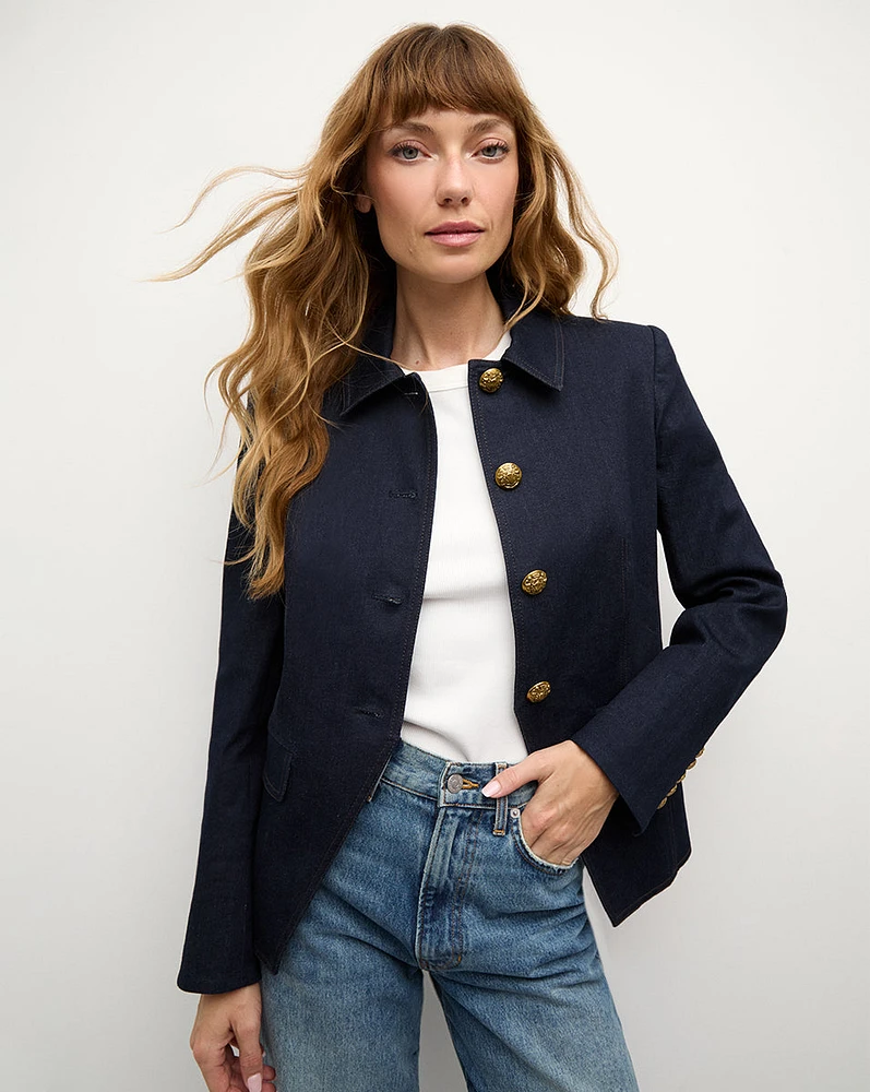 Aire Denim Dickey Jacket in Dark Wash | Veronica Beard