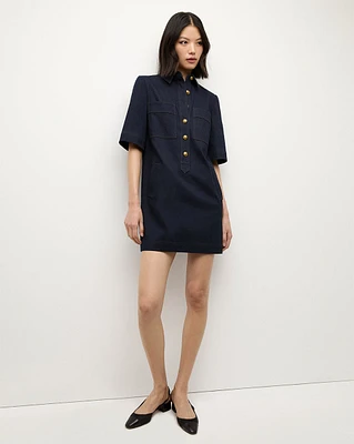 Koulis Mini Denim Dress in Dark Wash | Veronica Beard