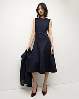 Karrigan Denim Midi Dress in Dark Wash | Veronica Beard