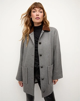 Freya Wool Blend Dickey Coat in Heather Grey | Veronica Beard