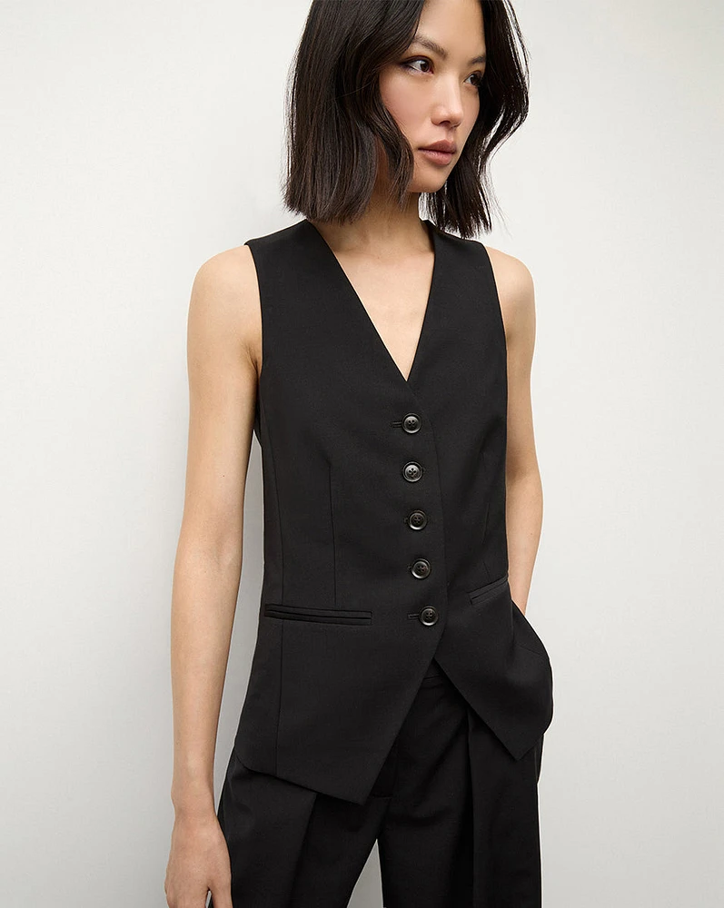 Liff Suit Vest in Black | Veronica Beard