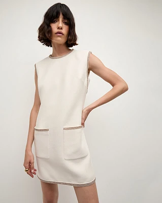 Ravena Mini Shift Dress in Ivory | Veronica Beard