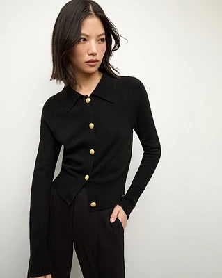 Cheshire Cashmere Cardigan in Black | Veronica Beard