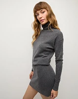 Cassidy Merino Cashmere Turtleneck Dress in Charcoal | Veronica Beard