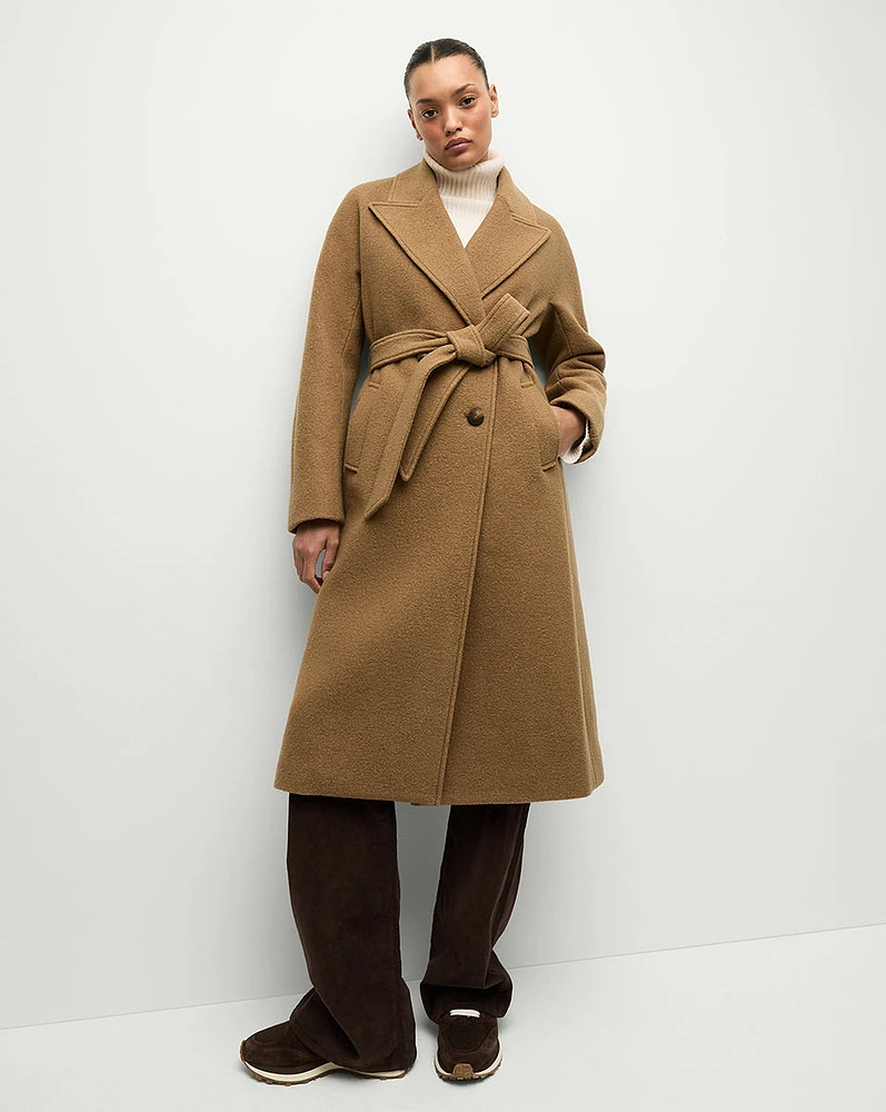 Della Wool Dickey Coat in Dark Camel | Veronica Beard