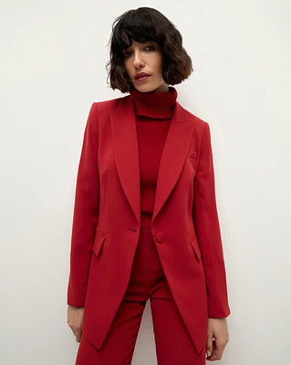 Long and Lean Dickey Jacket in Crimson | Veronica Beard