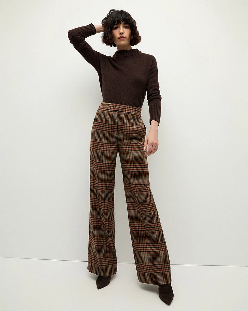 Tonelli Plaid Pant in Camel/Black | Veronica Beard