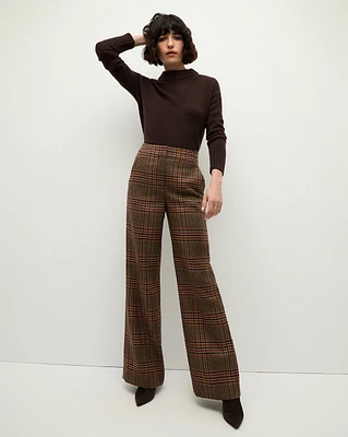 Tonelli Plaid Pants in Camel & Black | Veronica Beard