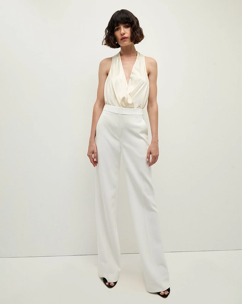 Tonelli Tuxedo Stripe Pant in Off-White | Veronica Beard