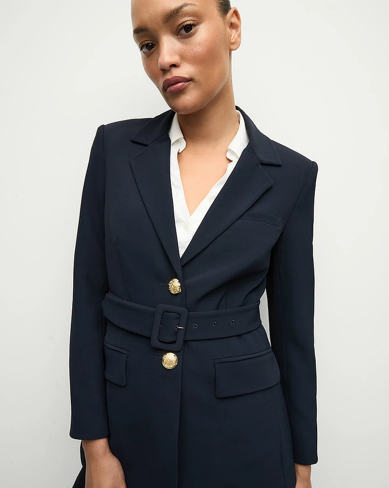 Ryanne Belted Dickey Jacket in Navy | Veronica Beard