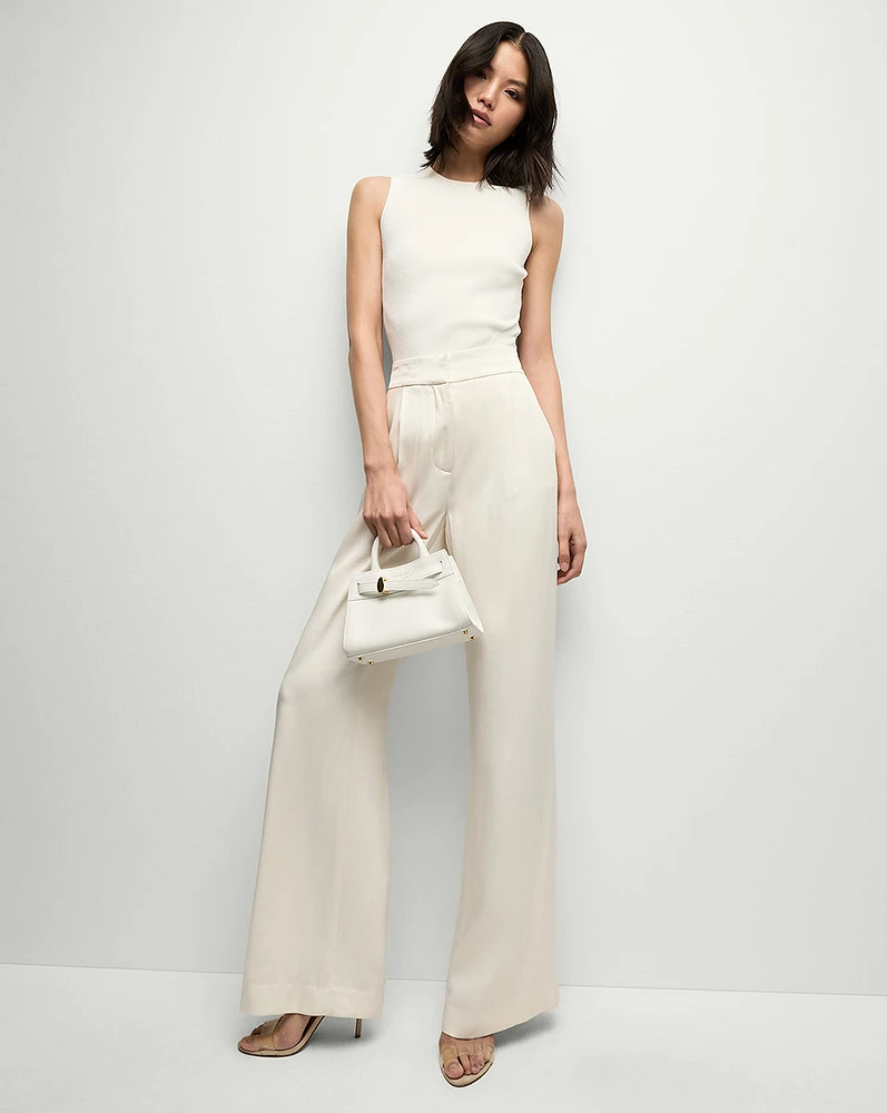 Robinne Wide-Leg Pants in Cream | Veronica Beard