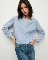 Khai Top in Blue/White Stripe | Veronica Beard