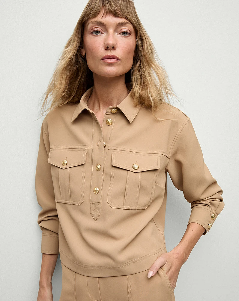 Colvin Top in Beige | Veronica Beard