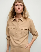 Colvin Top in Beige | Veronica Beard