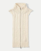 Zander Cable-Knit Dickey Insert in Dove | Veronica Beard