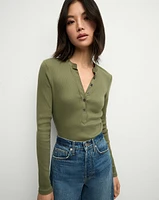 Jocelyn Henley Shirt in Khaki | Veronica Beard