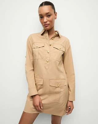 Saude Mini Cargo Dress in Khaki | Veronica Beard