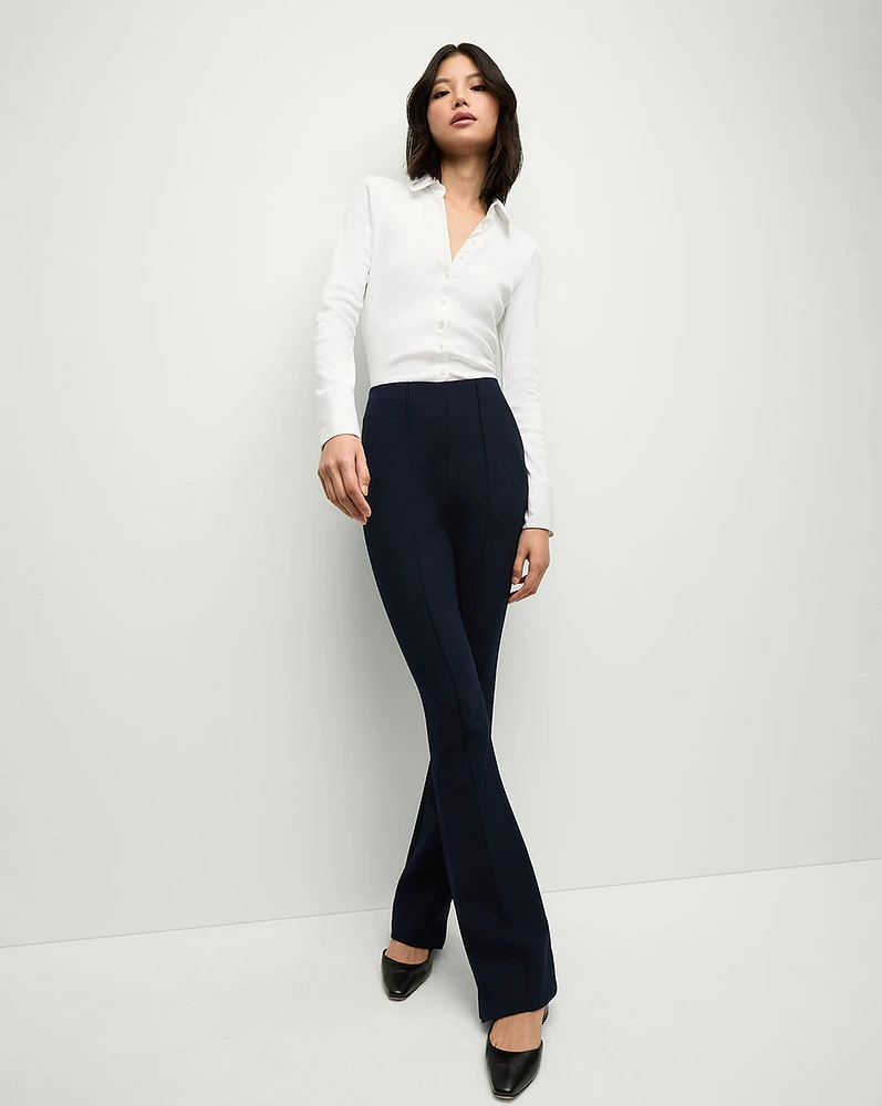 Orion Flared Pant in Navy | Veronica Beard