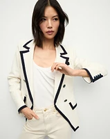 Edison Dickey Jacket in Cream & Black | Veronica Beard