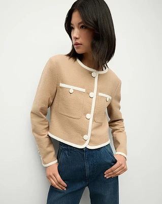 Beale Cropped Jacket in Beige | Veronica Beard