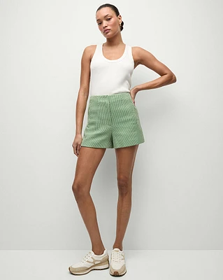 Jazmin Tailored Short in Green & Cream | Veronica Beard