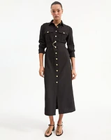 Jaden Shirtdress in Black | Veronica Beard