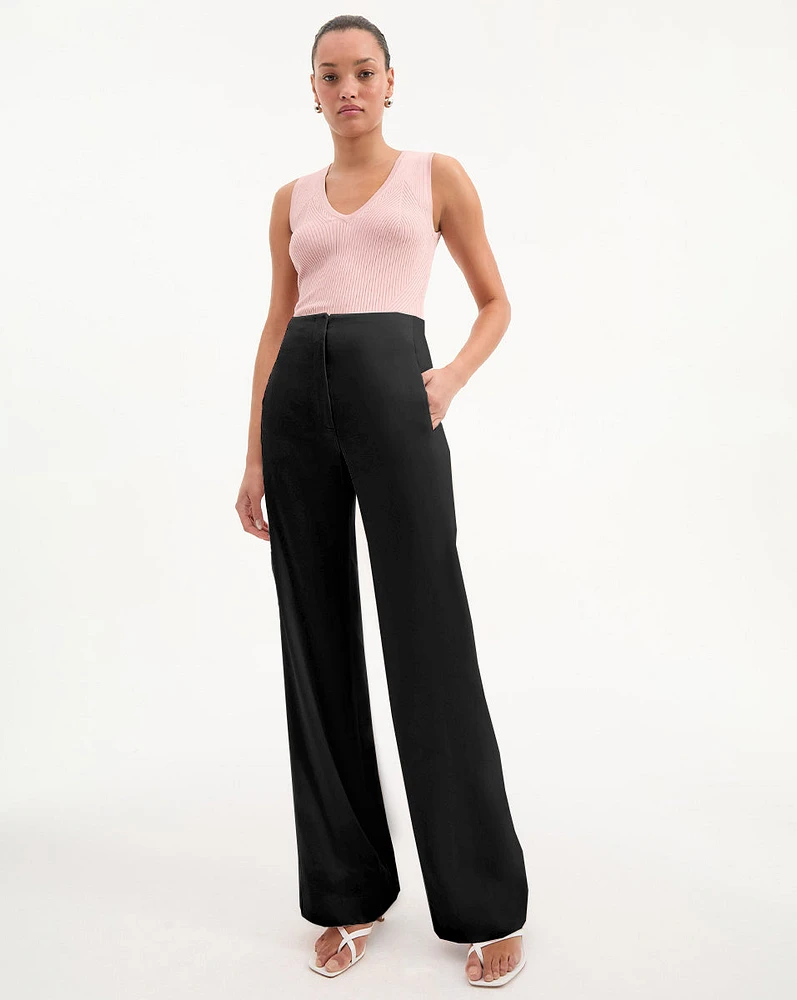 Ronin Wide-Leg Pant in Black | Veronica Beard