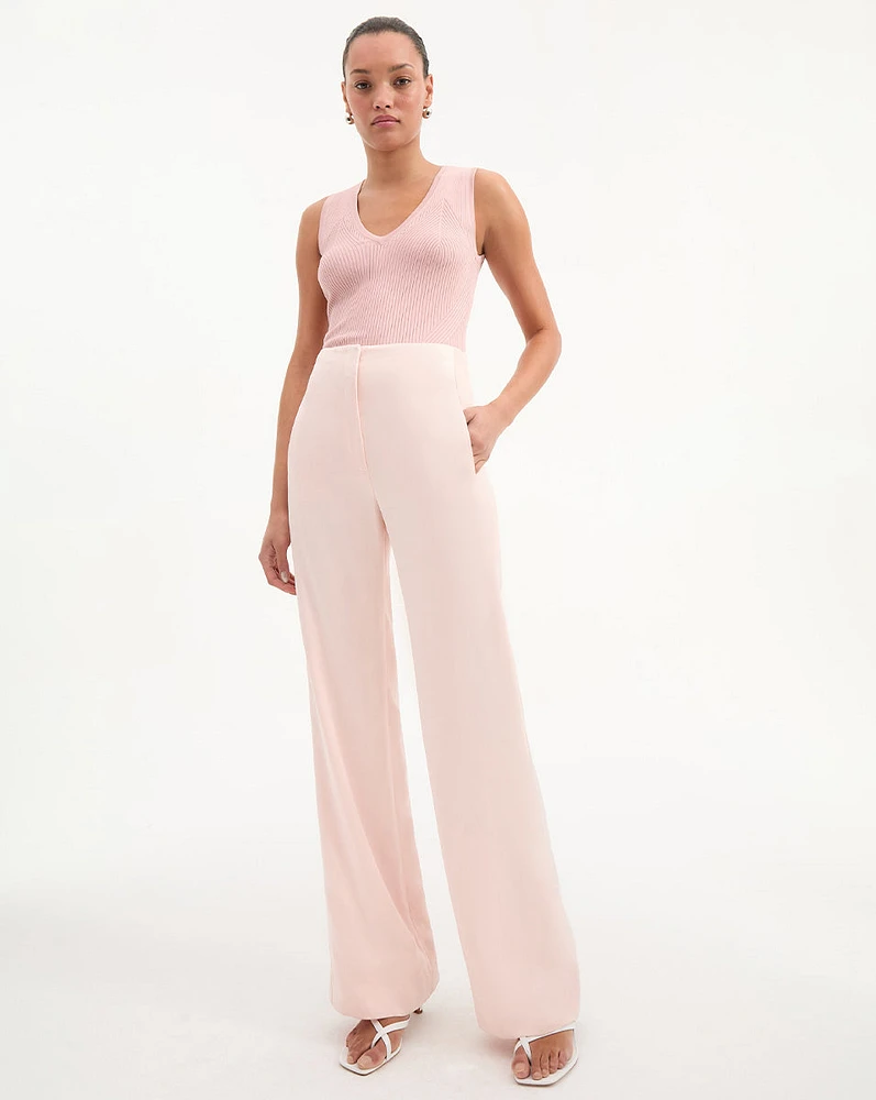 Ronin Wide-Leg Pant in Pink Shell | Veronica Beard