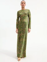 Gemma Maxi Dress in Green Floral | Veronica Beard