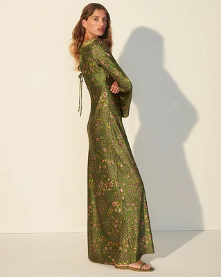 Gemma Maxi Dress in Green Floral | Veronica Beard