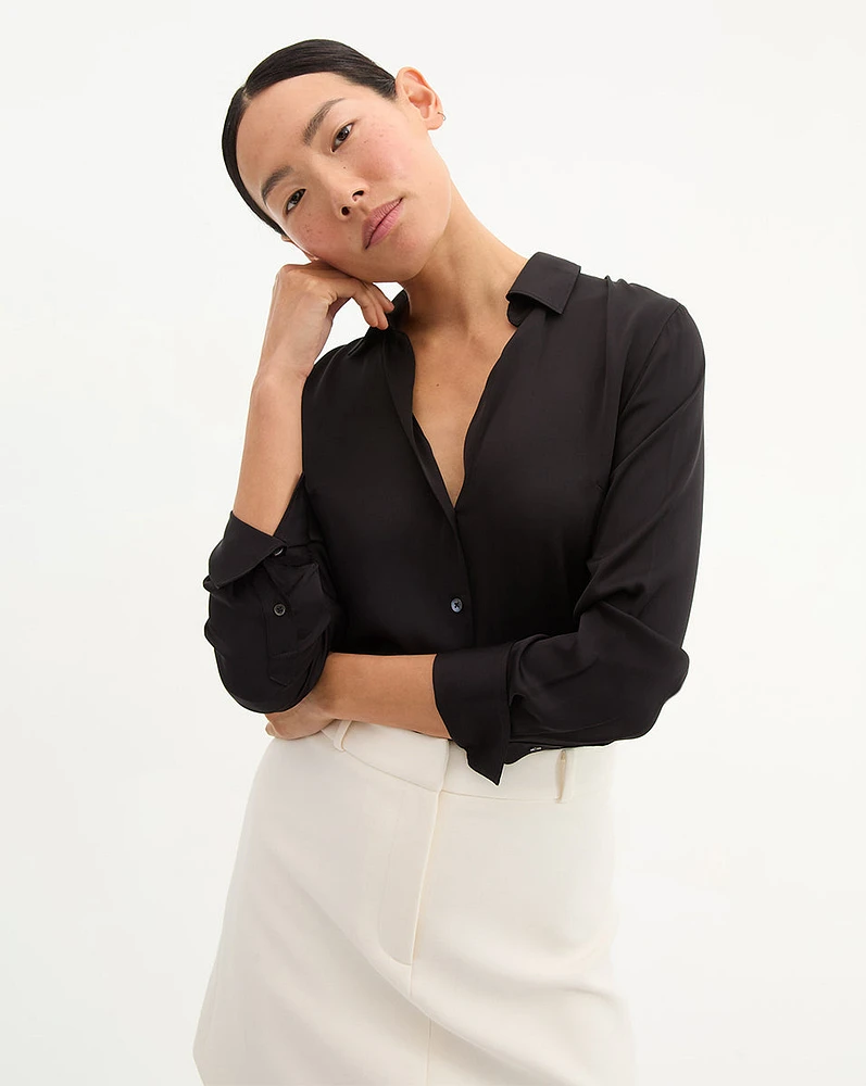 Amelia Button Down Shirt in Black | Veronica Beard