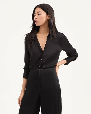 Amelia Silk Shirt in Black | Veronica Beard